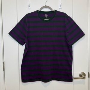 J. Crew Purple and Green Striped Tee